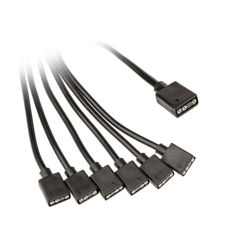 Kábel 1-6 osztó Kolink ARGB, 3 Pin 5V, 30 cm