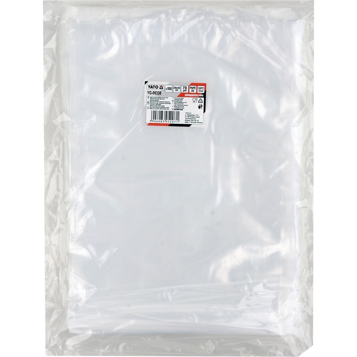 Set 100 saci de vidare, Yato, Poliamida/Polietilena, 250x300 mm, Transparent