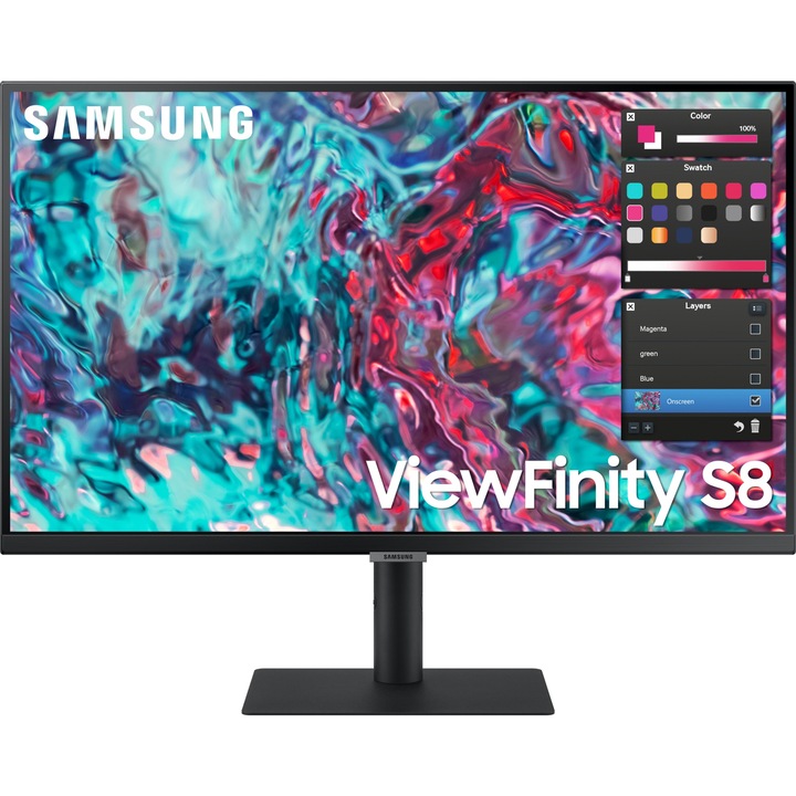 Samsung ViewFinity S80TB számítógép monitor 68,6 cm (27") 3840 x 2160 pixelek 4K Ultra HD LED Fekete (LS27B800TGUXEN)