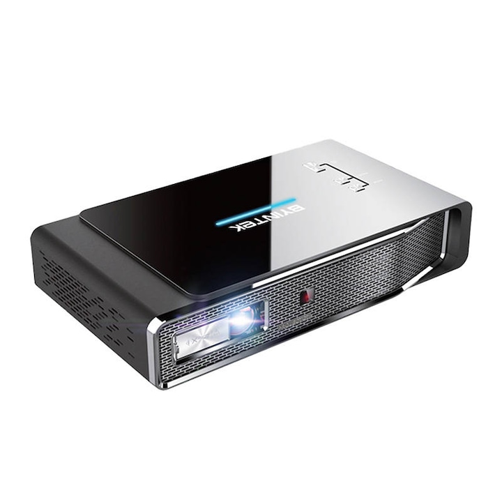 Мини безжичен проектор BYINTEK R15, Wi-Fi 2.4G/5G, Bluetooth 4.0, 1280x800, 4K (с кабел), 35W