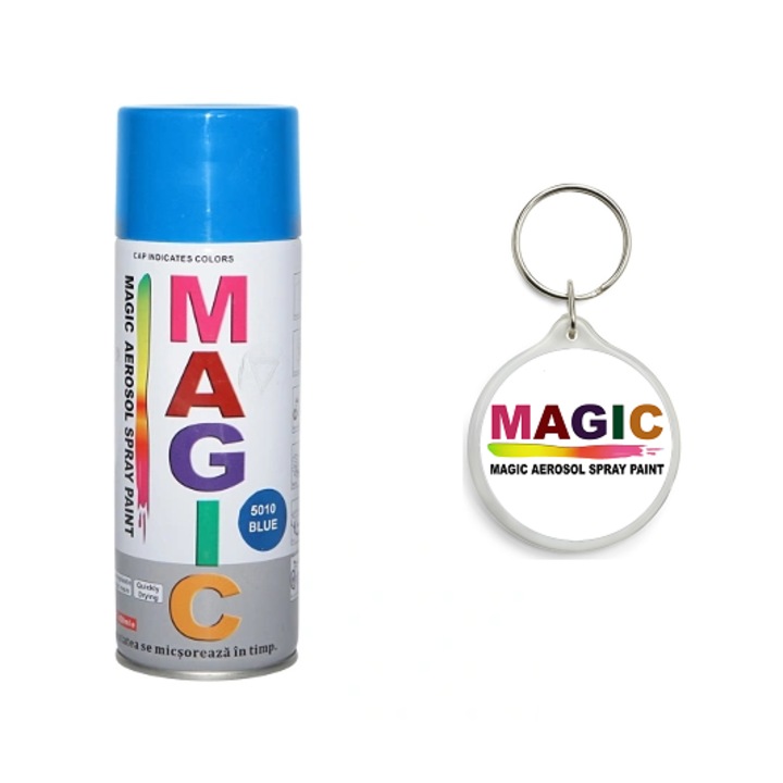 Set Spray vopsea Magic albastru 5010 450 ml cu Breloc Magic