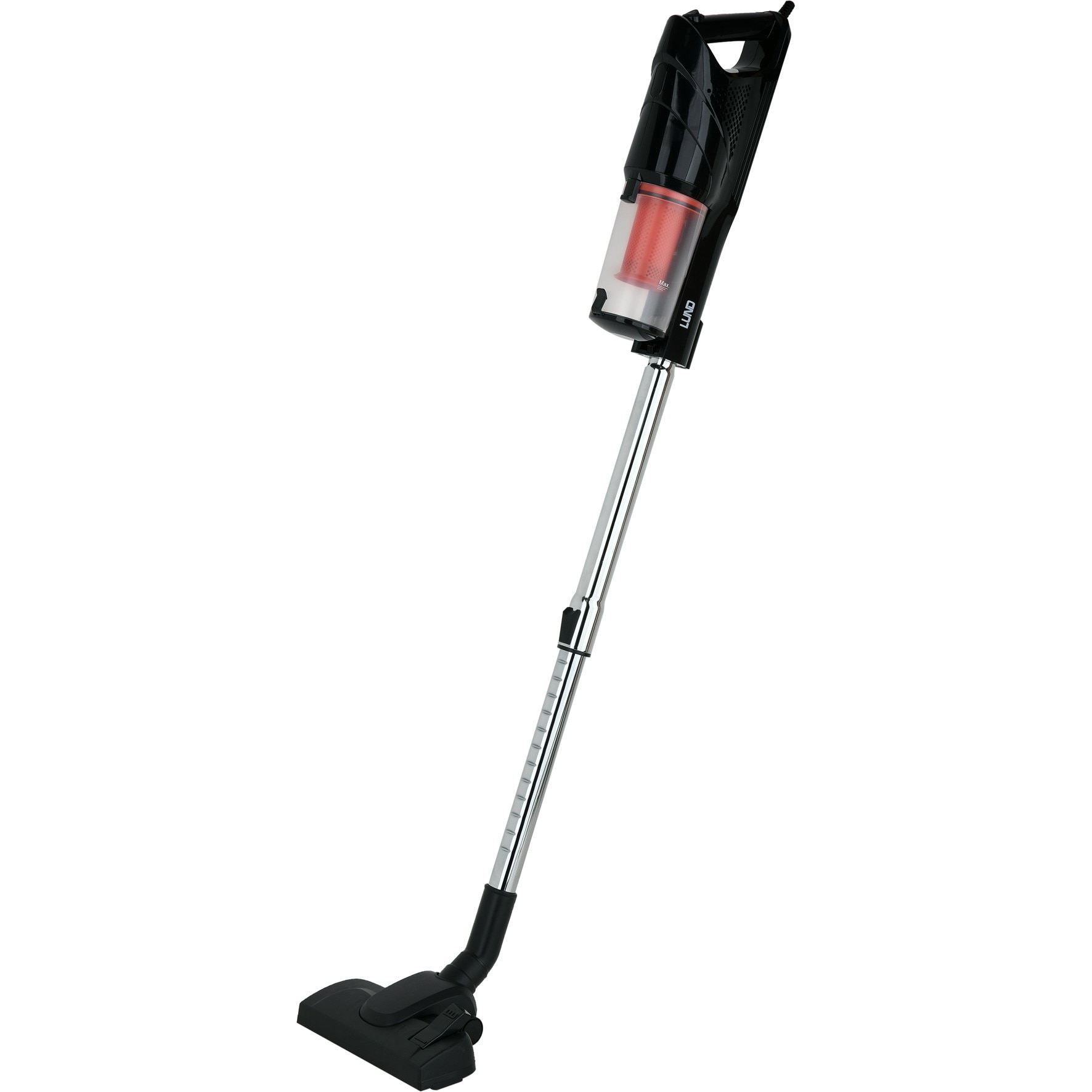 Aspirator vertical, Lund, 800W, 1 l, Plastic, Metal, Negru, Rosu, Argintiu