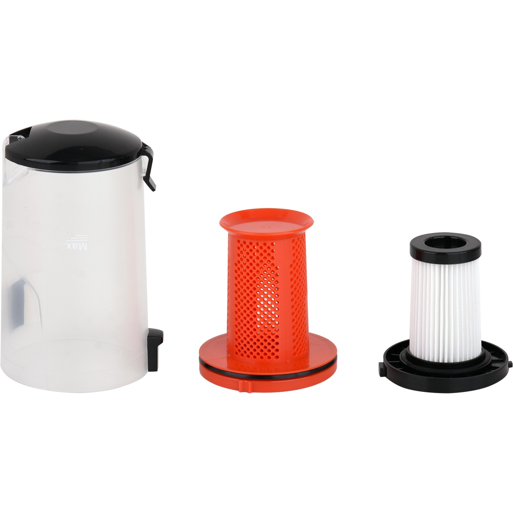 Aspirator vertical, Lund, 800W, 1 l, Plastic, Metal, Negru, Rosu, Argintiu