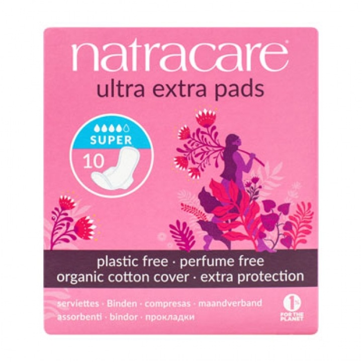 Absorbante bio Natracare ultra extra - super, 10 buc