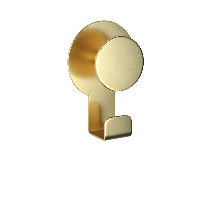 Cuier pentru prosoape, prindere prin lipire, inox, auriu, Wenko