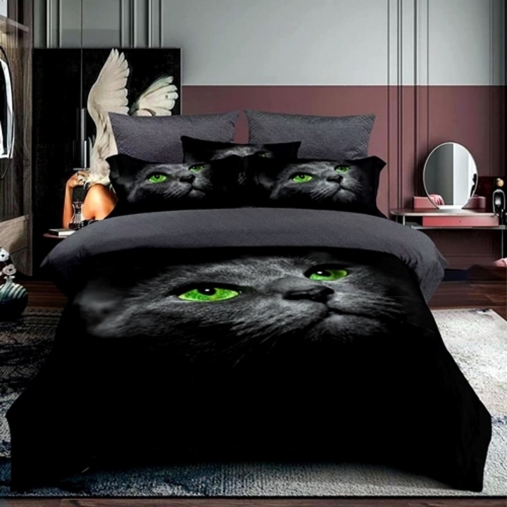 Lenjerie de pat copii, finet, 3 piese, pentru pat single, multicolor, Ralex Pucioasa, 160x230cm, LDP-C-FIN3D-10018