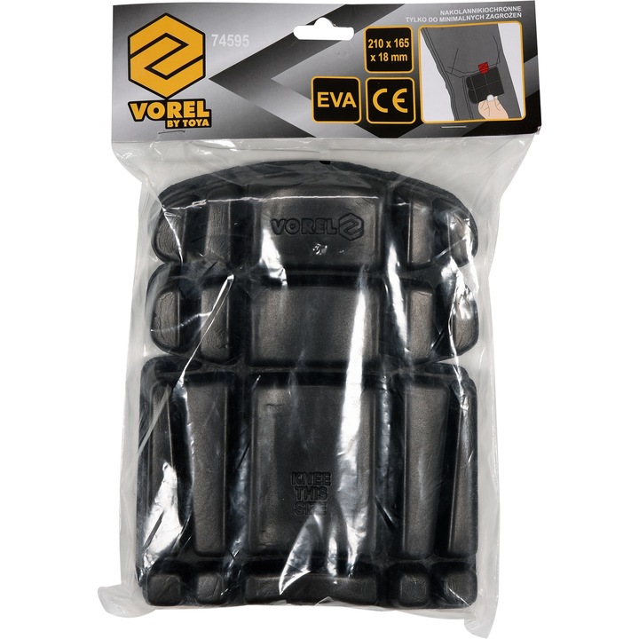 Set 2 insertii genunchiere, Vorel, EVA, Negru