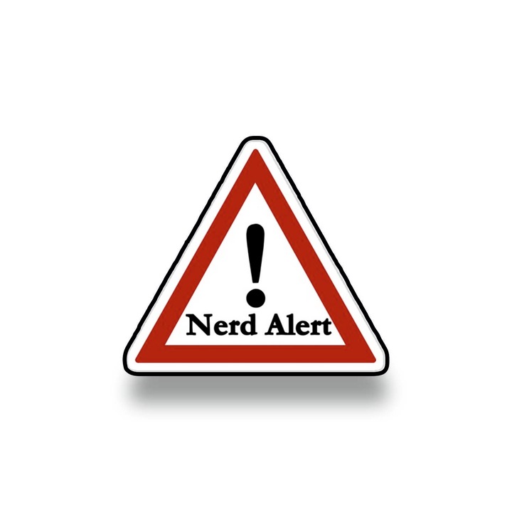 Insigna din lemn cu brosa Nerd Alert, multicolor, 3 cm