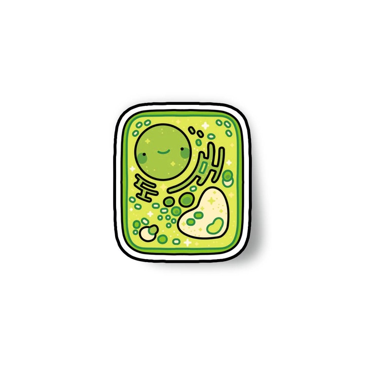 Insigna din lemn cu brosa Celula, multicolor, 3 cm