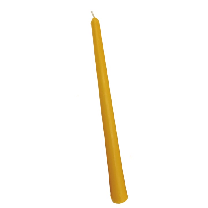 Lumanare naturala din ceara de albine, tip bagheta, pentru sfesnic, inaltime 20 cm
