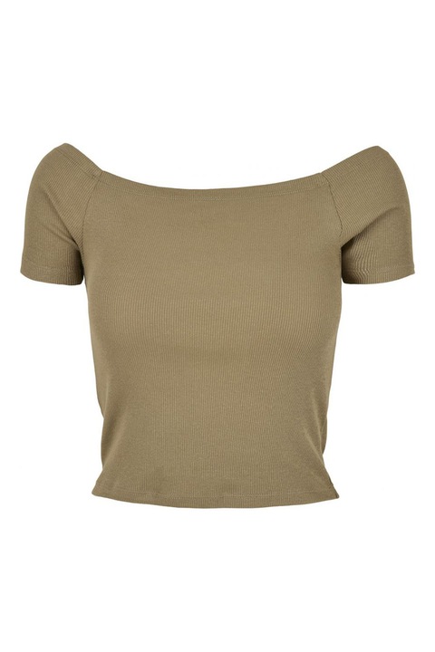 Tricou urban cu umerii goi pentru Femei Urban Classics, Alb, S INTL, Kaki