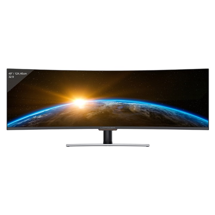 Monitor de gaming LC-Power LC-M49-DFHD-144-C-Q, 49"/124,46 cm, DFHD/3840x1080 pixeli, 144 Hz (60 Hz cand modul PiP/PbP este activat), negru