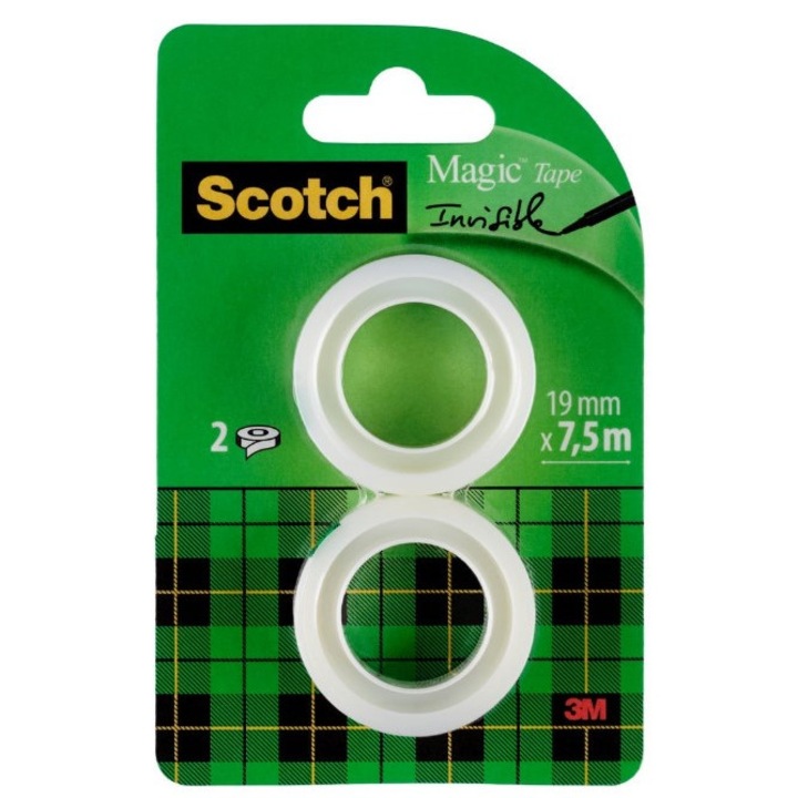 Комплект офис тиксо Scotch, 2 броя, прозрачно