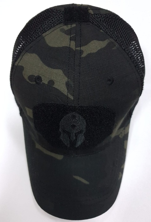 Мрежеста черна камуфлажна шапка Sparta, регулируем универсален размер