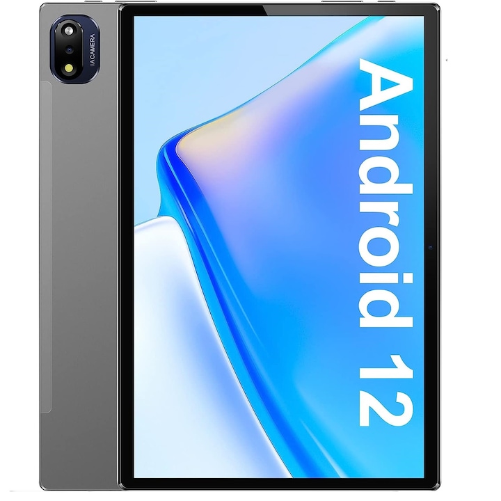 BRILLAR T12 10 hüvelykes táblagép, Android 12, nyolcmagos, 6 GB RAM, 128 GB tárhely, dupla kamera 8+13 MP, 5G WIFI, Bluetooth, szürke