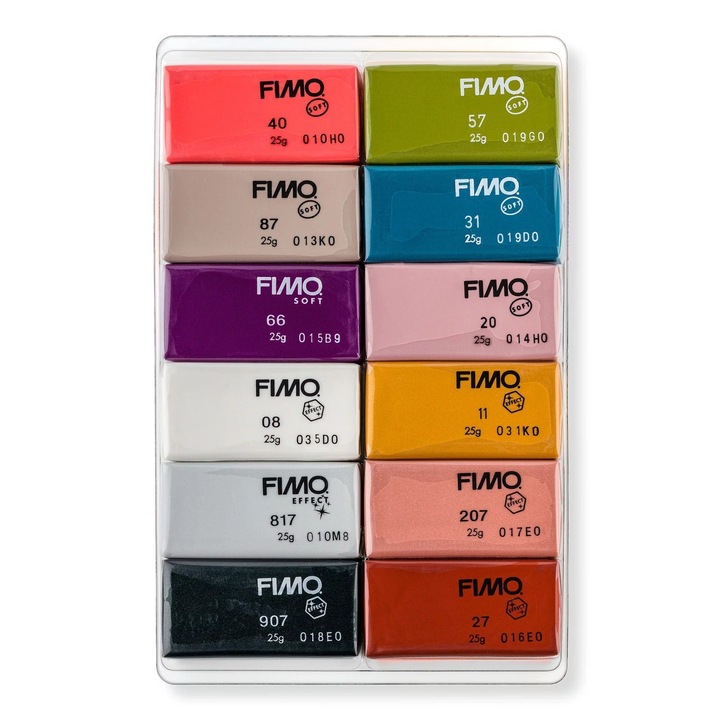Полимерна глина за моделиране 12xar, Staedtler, 12x25g, многоцветна, 4+