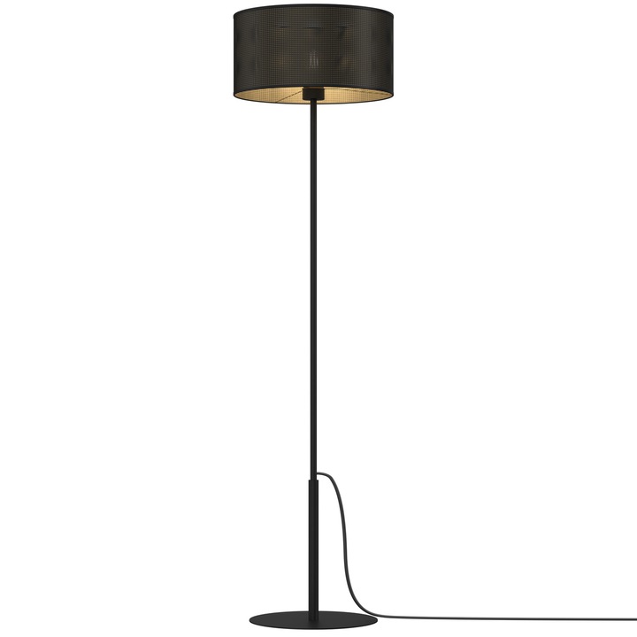 Lampadar de interior, Luminex, Metal, Soclu E27, Negru/Auriu