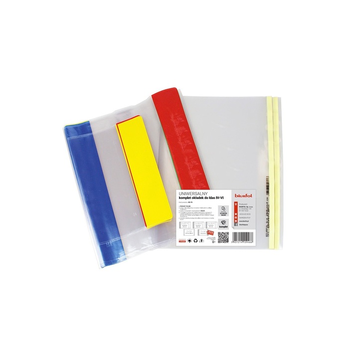 Set 6xcoperti caiete, Biurfol, E7/S5/Z5/S4/A5, Plastic, Multicolor