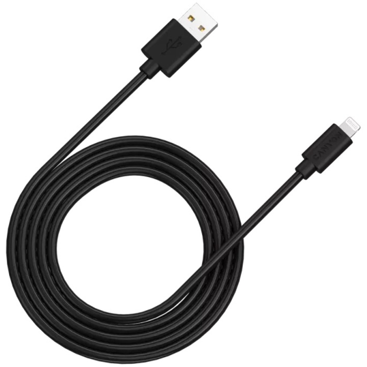 Кабел за данни Canyon, MFI-12 Type-C to Lightning, 2 м, Черен