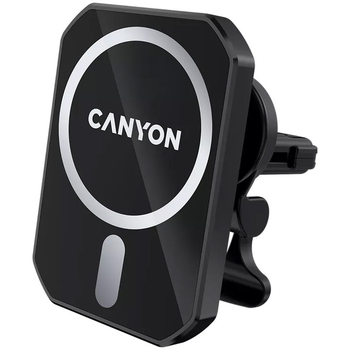 Suport auto telefon cu incarcare Wireless Canyon, CM-15 15W Magnetic for pentru Iphone 12/13/14 Black (CNE-CCA15B01)