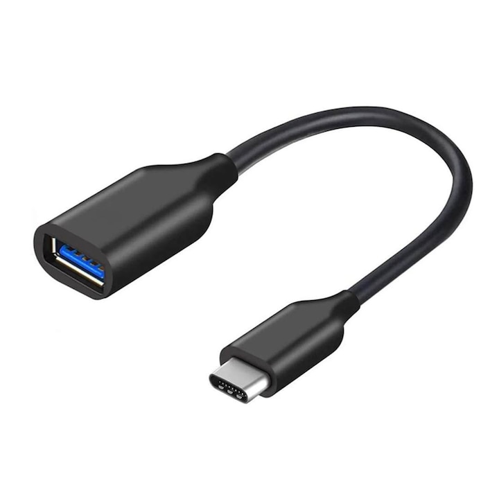 Cablu adaptor OTG USB-C la USB 3.0, Tienten, USB Type C, USB-A, negru