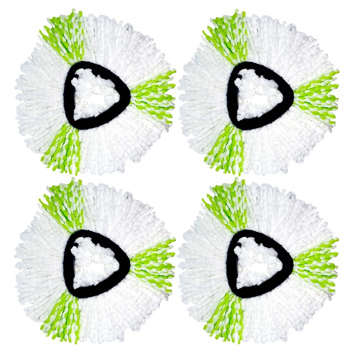 Utillo forgó felmosóbetét szett, 4db, Vileda Turbo kompatibilis, Fehér/zöld