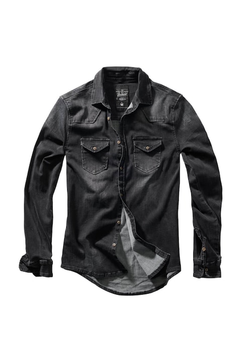 Hosszú Ujjú Ing Brandit Riley Denim, Fekete, M