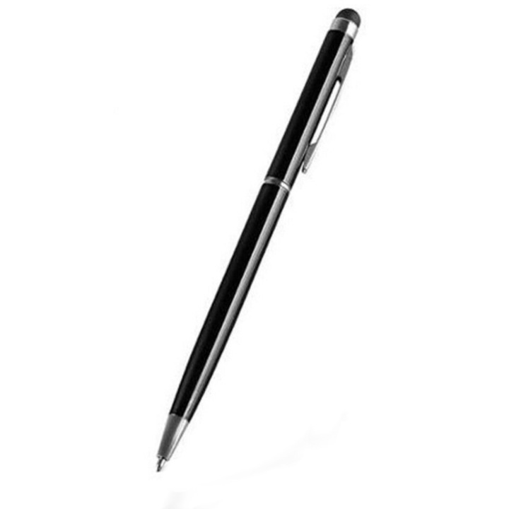Stylus Touch Pen Subtire cu Pix, Universal, Negru