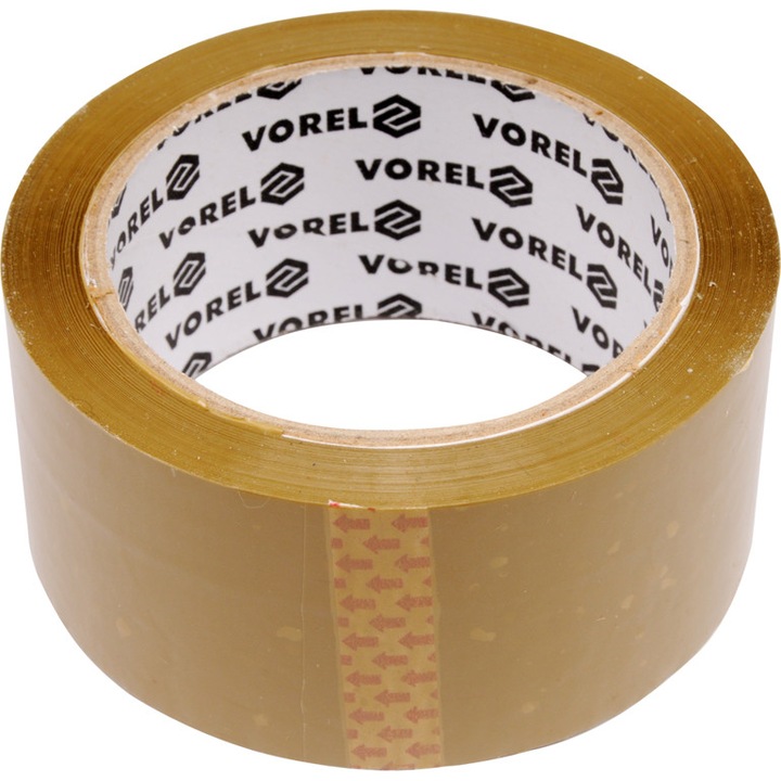 Самозалепваща лента, Vorel, полипропилен, 48 mm x 66 m, кафява