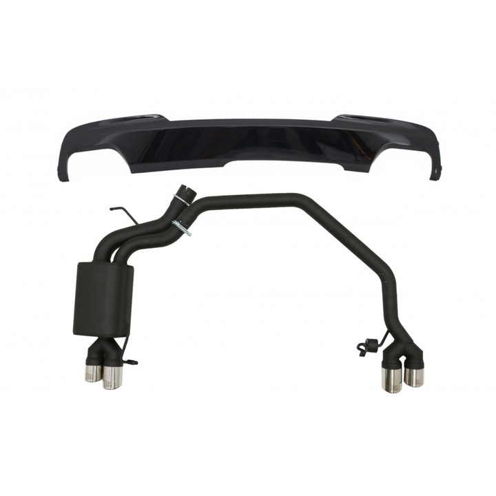 Difuzor Negru Lucios cu Sistem Evacuare compatibil cu BMW Seria 5 F10 2011-2016