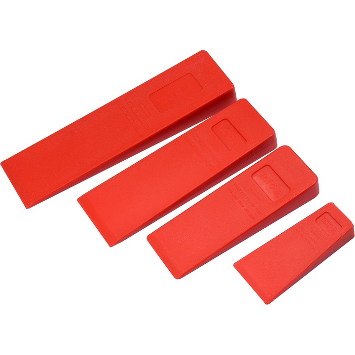 Set 4 pene pentru despicarea lemnului, Yato, 300/245/205/136 mm, Rosu