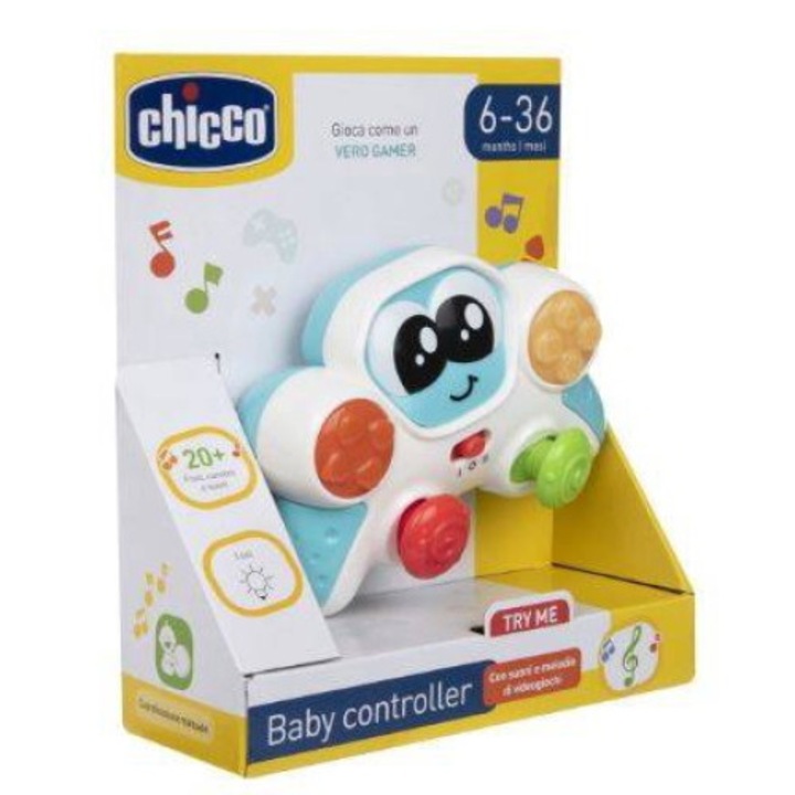 Играчка контролер със звуци, Chicco, Пластмаса, 12 x 3 x 19 cm, Многоцветен