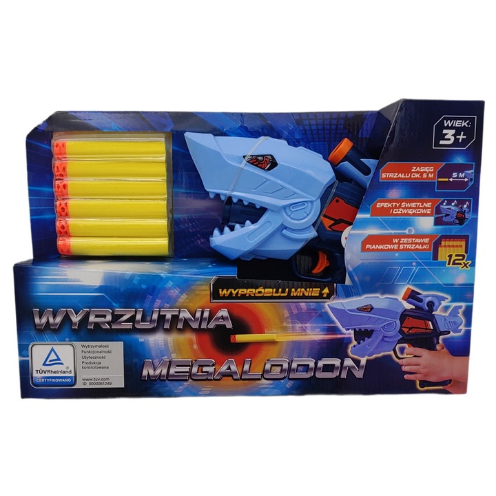 Lansator sageti Megalodon, Joinco, Plastic/Spuma, Raza 5 m, Multicolor