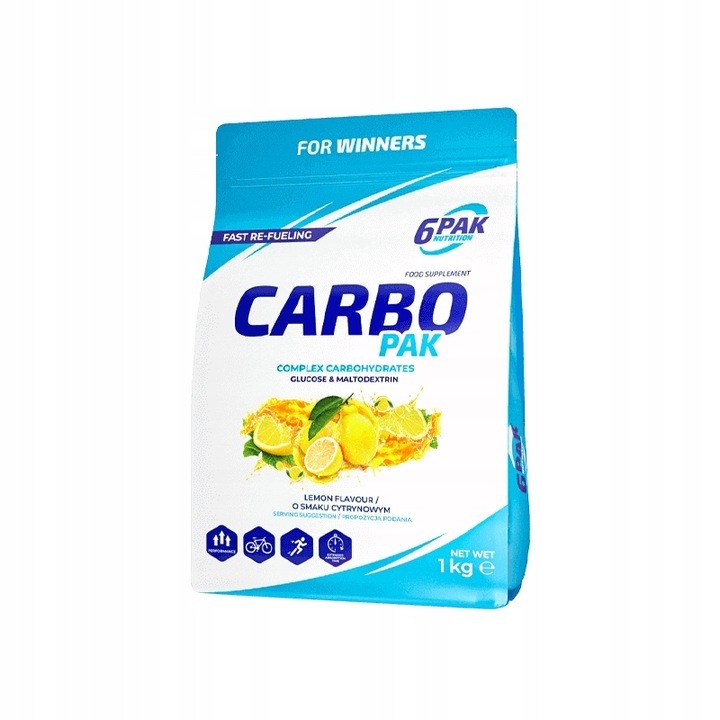 Хранителна добавка, 6PAK Nutrition Carbo Pak, лимон, прах 1000гр