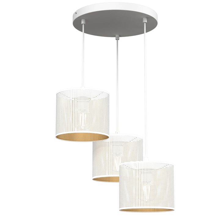 Полилей Loft, Luminex, метал, цокъл E27, бял/златен