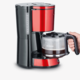 Cafetiera Severin, S4817, capacitate 1.25 litri, carafa din sticla, mod stand-by, filtru detasabil si lavabil, buton on/off, rezervor de apa gradat, material otel inoxidabil, rosu