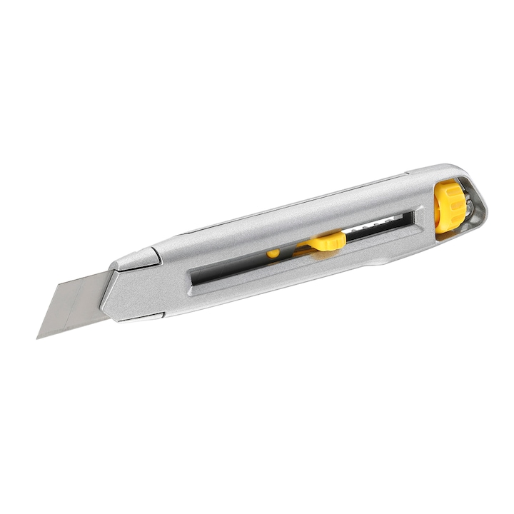 Interlock kés, Stanley, 18mm, 5 keményfém penge, ezüst