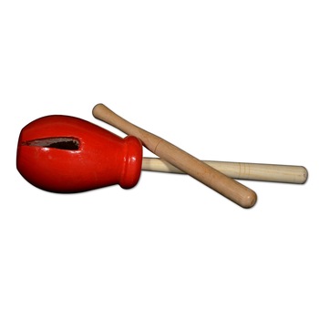 Instrument muzical Agogo din lemn in forma de clopot Instrument muzical Agogo din lemn in forma de clopot