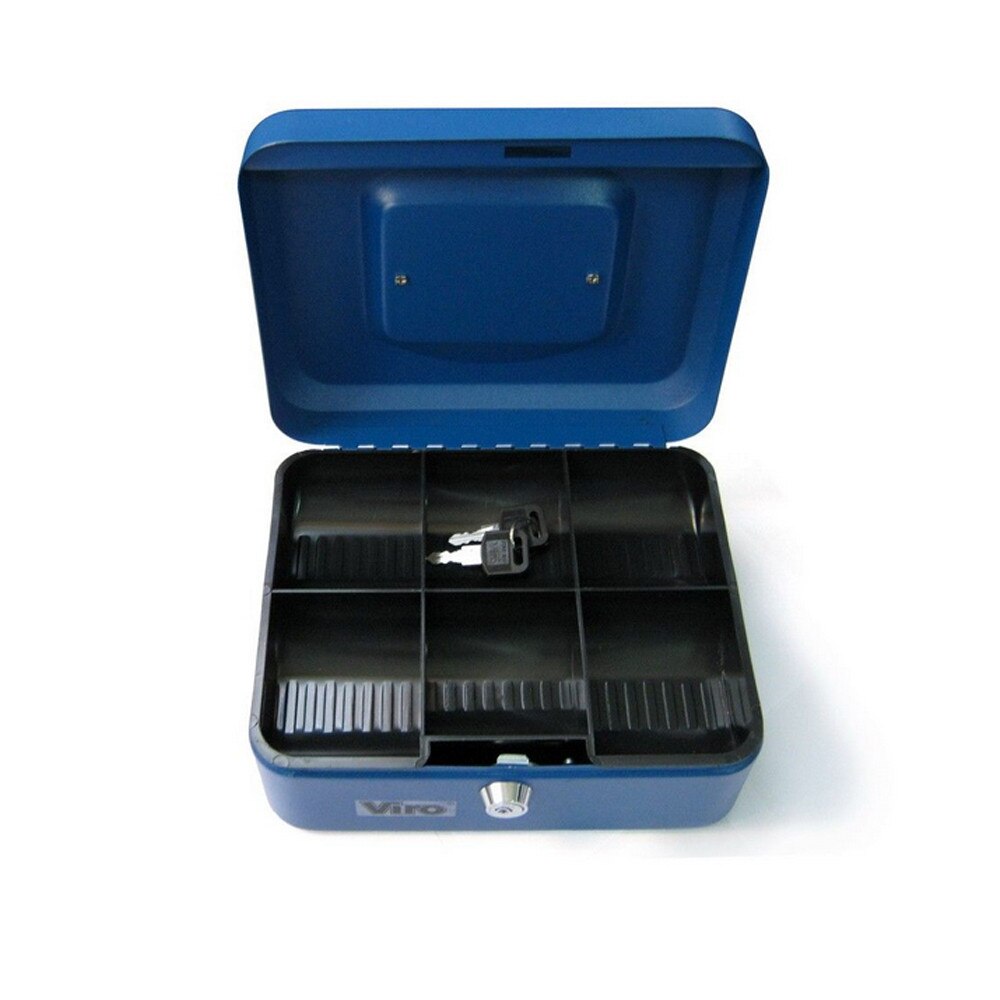 Cutie bunuri si valori mici, Viro, compartiment monede, 20x16x9 cm, albastru