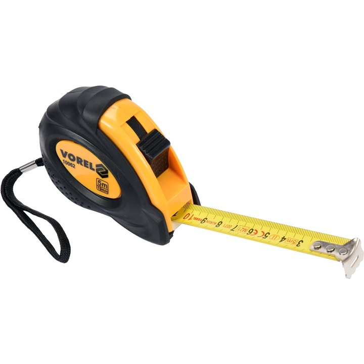 Ruleta, Vorel, 5 m x 19 mm, Galben/Negru