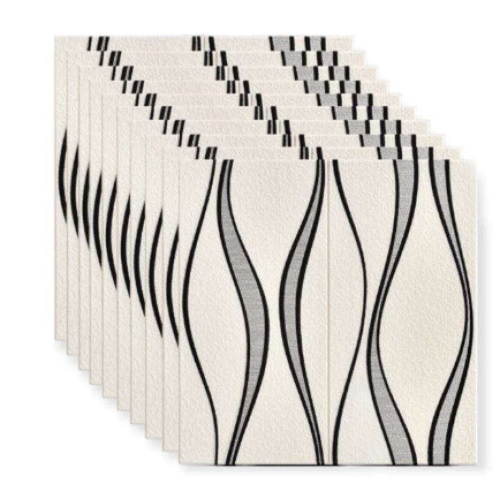 2 db-os készlet Bézs tapéta 3D matrica, 70cm x 70cm x 3 mm