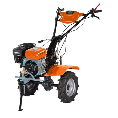 Motocultor pe benzina Wolfson Imperio, 7CP, 212cc, cu plug, rarita, roti de transport 4,00X8