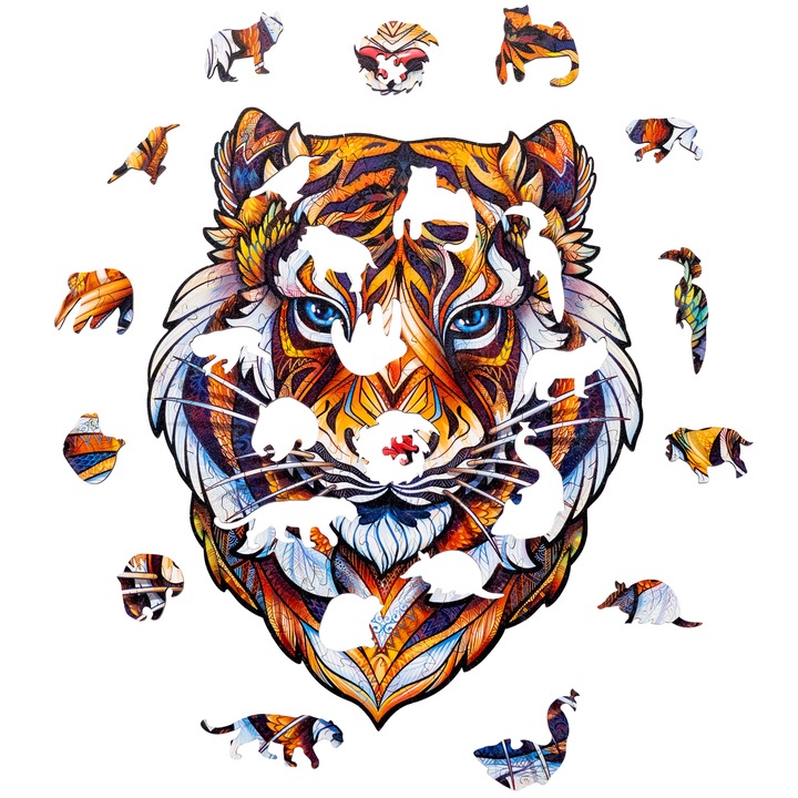 Fa puzzle, Lovely Tigris, S méret, A5, 104 db, 19x24 cm