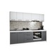 Set Mobila Bucatarie, Mina Dual, Gri Antracit/Alb, C96, L 244.2 x A 60 x H 200 cm
