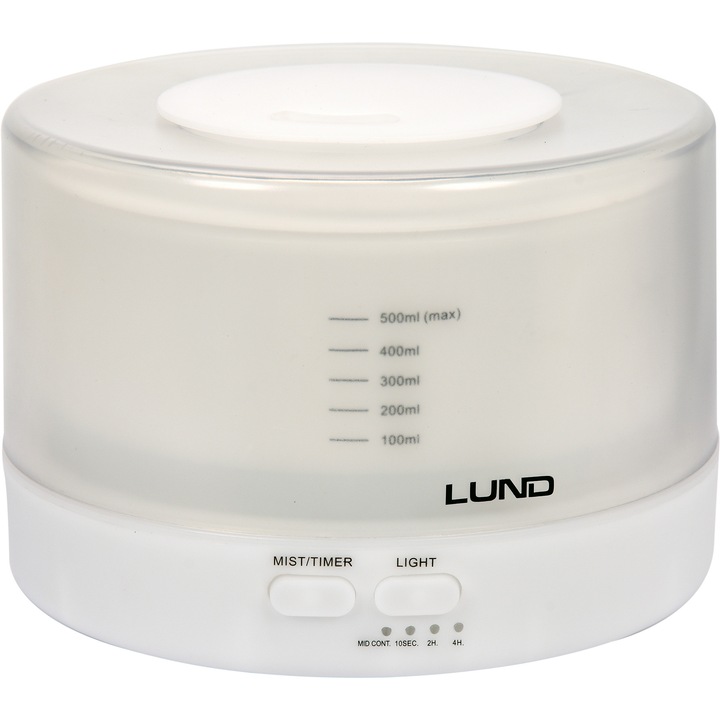 Difuzor de parfum cu telecomanda, Lund, 500 ml, Alb