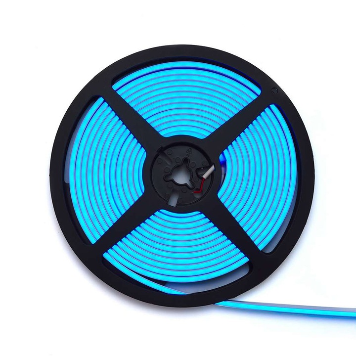 Furtun LED Neon Flex 12V, 6W/m, Lumina Albastra