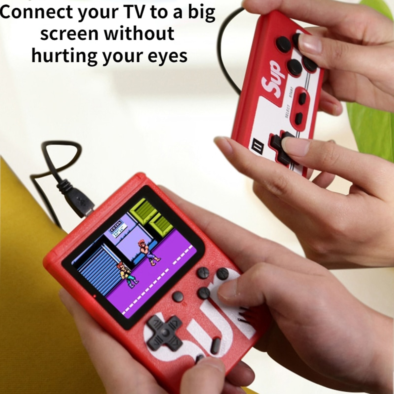 Consola Gameboy, Darklove, 400 in 1, Cu un controler, Joc pentru doi jucatori, Conectare AV TV, Ecran 3 inch, Rosu