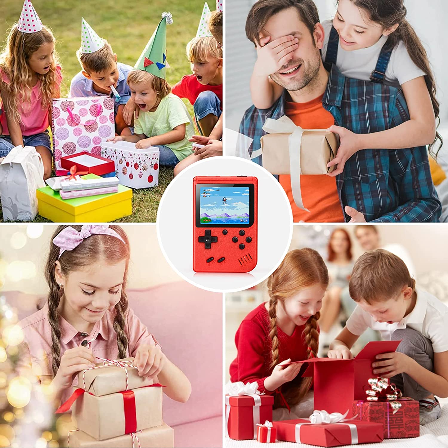 Consola Gameboy, Darklove, 400 in 1, Cu un controler, Joc pentru doi jucatori, Conectare AV TV, Ecran 3 inch, Rosu