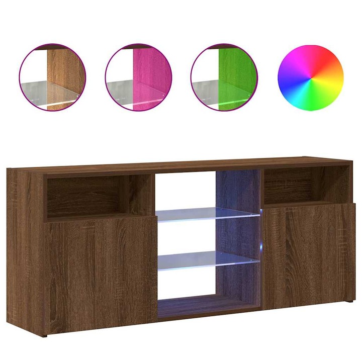 vidaXL barna tölgy színű LED-es TV-szekrény 120x30x50 cm
