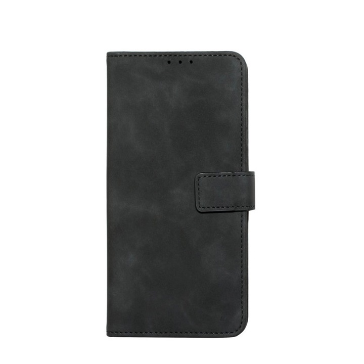 Калъф за книга, съвместим със Samsung Galaxy A04S, Stylish Book, пълно покритие, клипс с магнитно затваряне, 3 вътрешни отделения тип джоб, черен